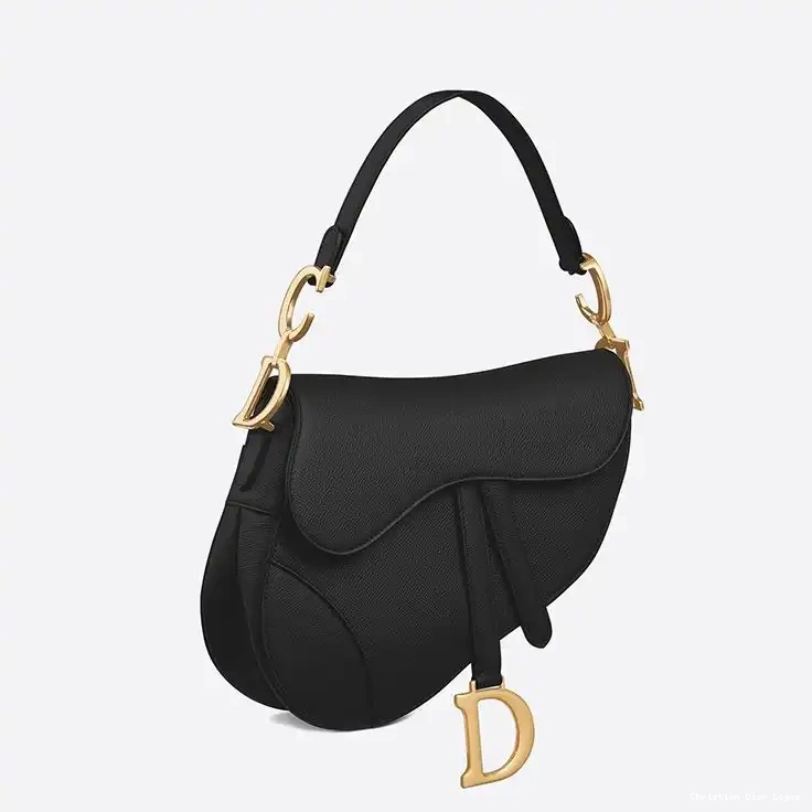 Cheap Black Dior Grained Calfskin Saddle Bag 0503 Luxury